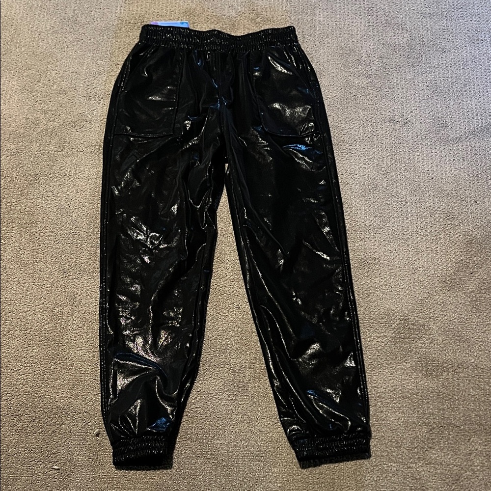 Women’s Shiny Black Joggers
